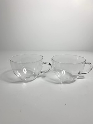 Set of 2 Bodum Espresso glass cups 2.5oz Single wall Ultralight Minimalist