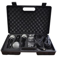 SoundLAB G148KB Dynamic Vocal Microphone Kit with 3 Mics & Carry Case