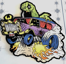 ED ROTH Rat Fink Art Poster Board Green Monster Hearse 8-Ball Shift Black Velvet