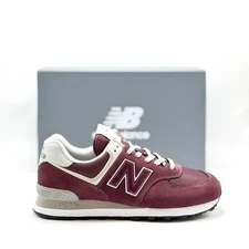 *NEW* Men New Balance 574 BURGUNDY / WHITE (ML574EVM), Sz 8.0 - 13.0 👍