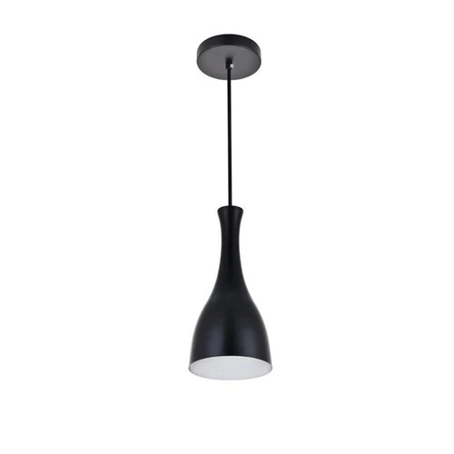 Living District Aiken 1-Light Modern Aluminum Pendant in Black - Picture 3 of 6
