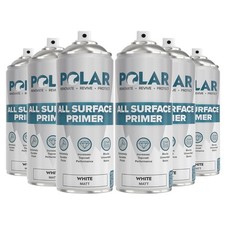Polar All Surface Primer, Matte White, 13.5 Fl Oz, 6 Pack, Quick Drying