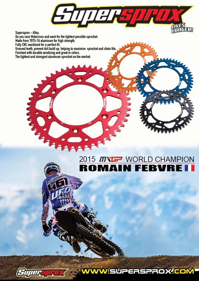 Piñón trasero Supersprox KTM SX SX-F EXC EXC-F Husqvarna TC FC TE FE 52T naranja Foto 4 de 4