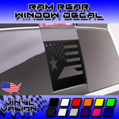 Rear Sliding Window Puerto Rican American Flag Decal For Dodge Ram 2009-2018 