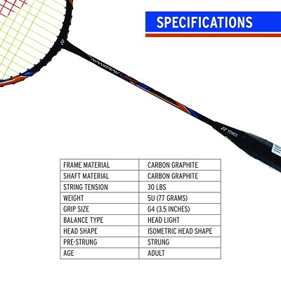 Yonex Nanoray Light 18i Graphite Badminton Racquet with Free Full