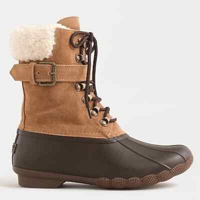 Crew Sperry Shearwater boots w/ buckle Caramel Rain Snow