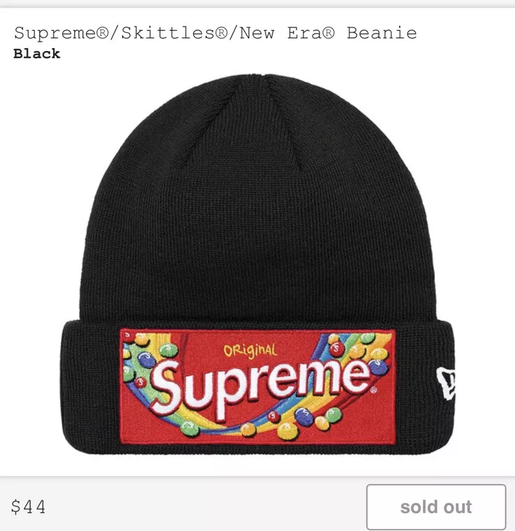 Supreme Skittles New Era Black Beanie SOLD OUT!