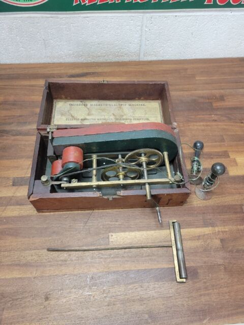 K372- Antique MAGNETO-ELECTRIC MACHINE- Early Electric Telegraph QUACK MEDICINE