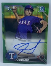 2016 Bowman Chrome Ariel Jurado Rangers 1st Prospect Green Auto 61/99