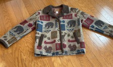 Pendleton Southwestern Bear Deer Wool Blend Lined Jacket USA SP VTG