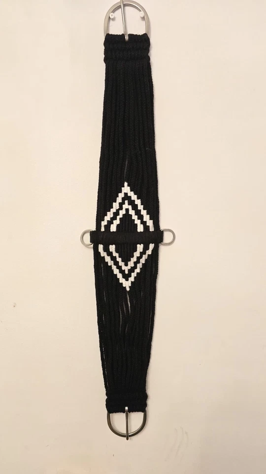 Beautiful Black/Brown Soft Western Saddle Girth Cinches Brand New Vegan 24"-38" - Image 4 of 4