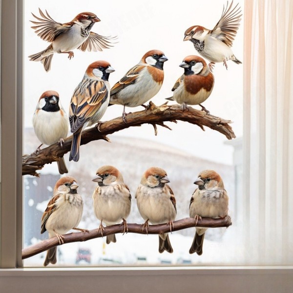 Fensterbilder Selbstklebend Vogel Aufkleber FüR Fenster Deko Folien Vogelschutz-image