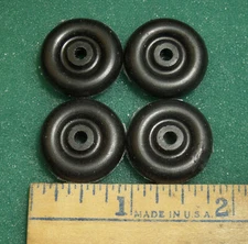 4 Solid BLACK Rubber TIRES 7/8" Hubley, Arcade, Kenton, Kilgore cast Iron Toys 
