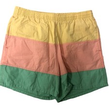 Vtg 80's Winners Cup Men PASTEL Stripe Cotton SURFER Beach Shorts Swim Trunks M