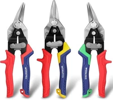 WORKPRO 3 Piece Aviation Tin Snips Set, 8 Inch Metal Cutter Shear for Left NEW