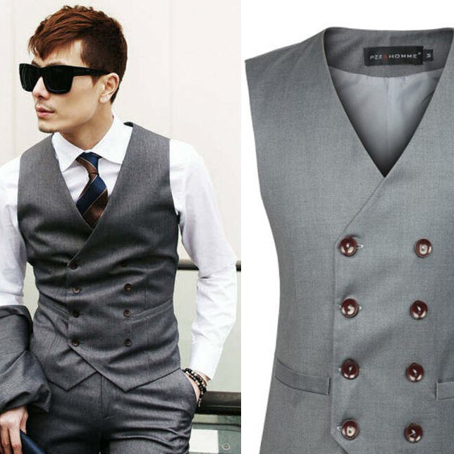 Tuxedo Suit Vest Formal Business Jacket Dress Men Vest Double breasted — free download