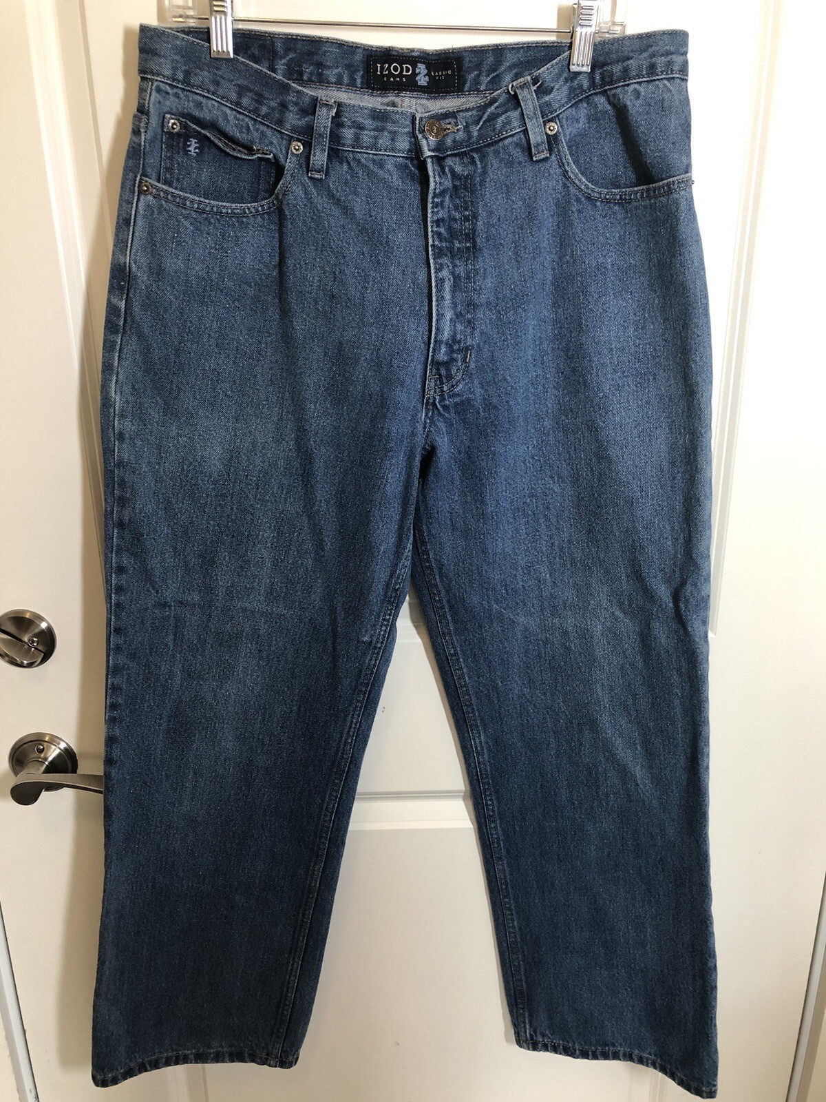 S 34x30 Classic Fit Blue Loose Baggy Medium Wash Denim