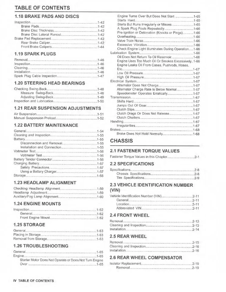 Harley-Davidson Touring 2014 manual de servicio Foto 4 de 4