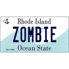 Zombie Rhode Island License Plate Tag Novelty Key Chain KC-11203