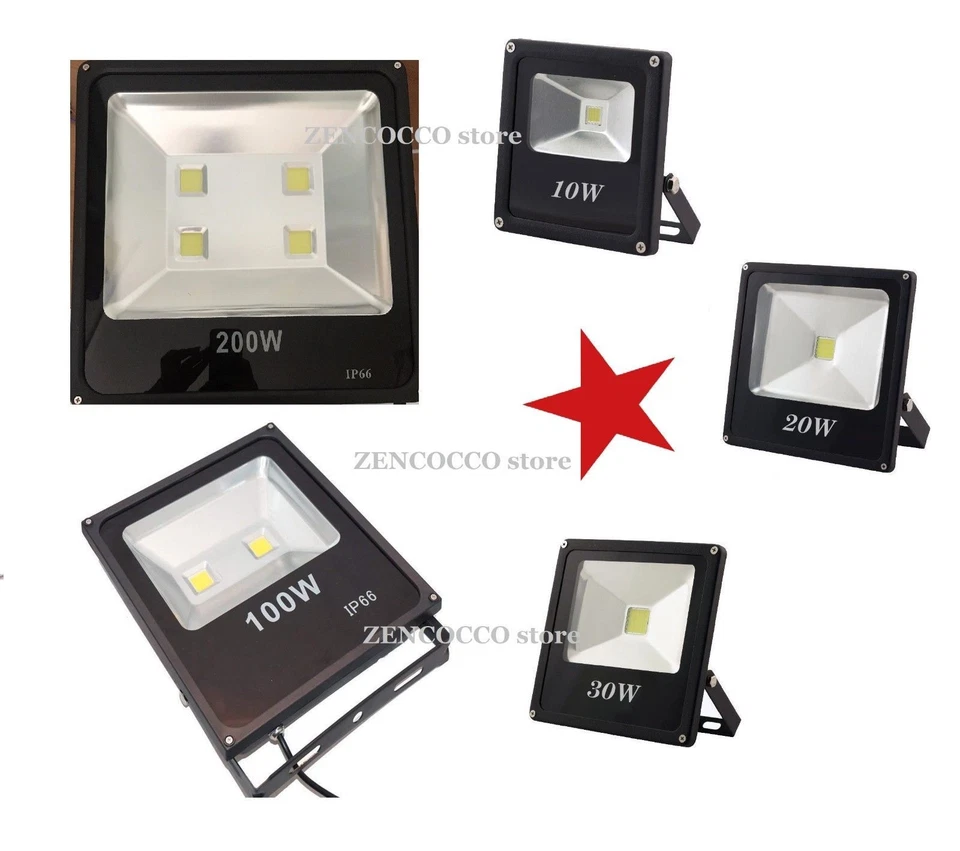 OFFERTA FARO LED faretto 10w 20w 30w 50w 100w 200 watt esterno impermeabile IP65 - Immagine 3 di 4