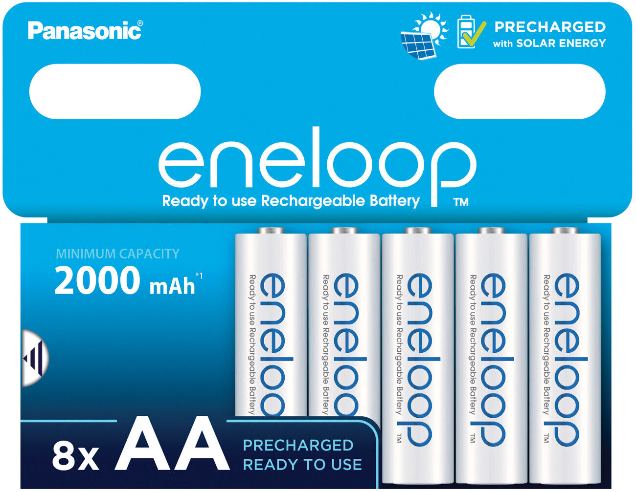 Thumbnail - 8 X Panasonic 2000mah Ni-mh Akkus Akku Typ Mignon Aa Bk-3mcde Plus