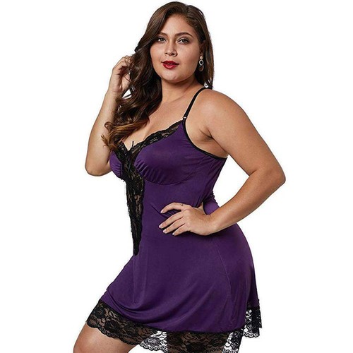 Plus Size Womens Lace Sexy Babydoll Lingerie Nightwear Robe Nightdress Sleepwear - Picture 4 of 17
