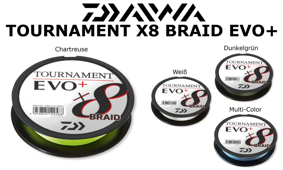 DAIWA TOURNAMENT X8 BRAID EVO+ / 50m / Alle Farben und Durchmesser