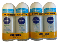 Nivea Fresh Pure Deodorant Roll-On 0% Aluminium Deo Roller 48H Schutz 4X50Ml