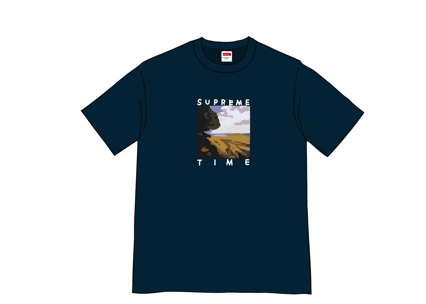 Tee shirt Supreme Time Navy (SS20T27) taille moyenne