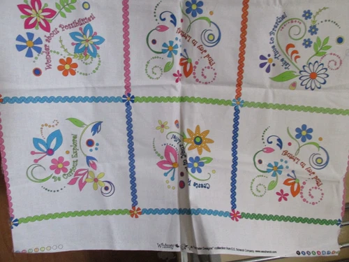 24inch x 44" Quilt Fabric panel Whimsy Fresh Water Design Schenck Flower Block image 4