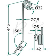 Striegelzinken 7,5mm passend für Hatzenbichler (93008)