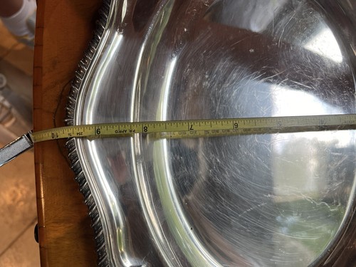 Vintage Silber Teller dekorativ oval Servierschale Tablett 12,5” x 9,5” UBIQUE ENGLAND - Bild 7 von 7