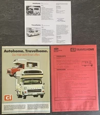 1977 Ford Transit Travelhome Autohome Motorhome Prices Brochure, DINA4, 5 Pages