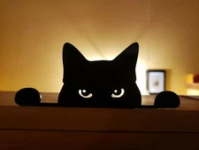 Black Peeking Cat For Car Bumper Window Wall Vinyl Decal Sticker FREE SHIPPING!