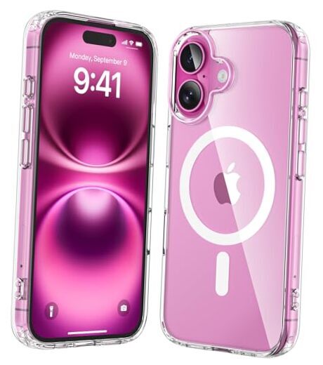 for Case, Compatible with MagSafe, Strongest Magnet, iPhone 16 Clear Magnetic