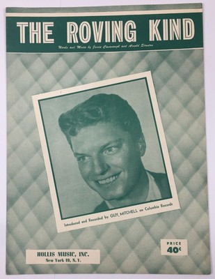 The Roving Kind Piano Ukulele Sheet Music Guy Mitchell Columbia Hollis Inc 1950