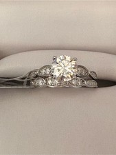 Moissanite 2CTW Sterling Silver Wedding Engagement Ring Set Size 6