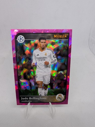 2025-26 Topps Merlin UCC Jude Bellingham Pink Cracked Ice /199 Real Madrid
