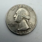 1961 Washington 90% Silver Quarter.     C-075