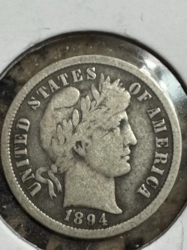 1894-o Barber Dime, Much Better Date, Great Condition, Free Shipping