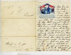Civil War Patriotic Lettersheet Used with letter Col. Ellsworth