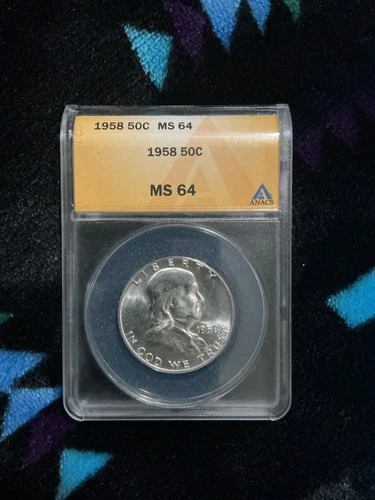 1958 Franklin Half Dollar MS 64 ANACS