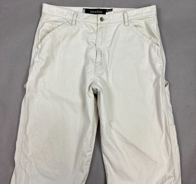 Vintage Levis SilverTab Pants Mens 36x32 Beige Y2K Cargo Khaki Baggy (Tag36x34)
