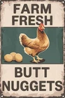 Vintage Tin Metal Signs Home Décor 8x12 Chicken Retro Farm for Kitchen Outdoor