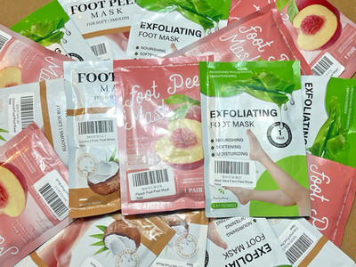 3 Pack Foot Peel Mask Exfoliating Callus Dead Skin Peach Aloe Coconut Baby Soft