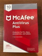 McAfee AntiVirus Plus 10 Devices Windows 10 8.1 8 7 Protection 1 Year 2017