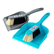 2 Sets Blue  Grey Handheld Small Broom Brush  Dustpan Cleaning Combo Kit