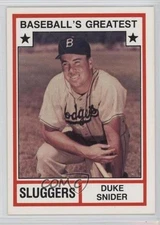 1982 TCMA Baseball's Greatest Sluggers White Back Duke Snider (No MLB Logo) HOF