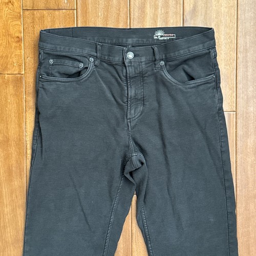 Faherty Jeans Mens 32x33 Black Stretch Terry 5 Pocket Slim Fit Straight Denim - Picture 3 of 17