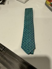 Ted Baker London Men's 100 Silk Tie Green/blue Paisley Lite Pink Accents